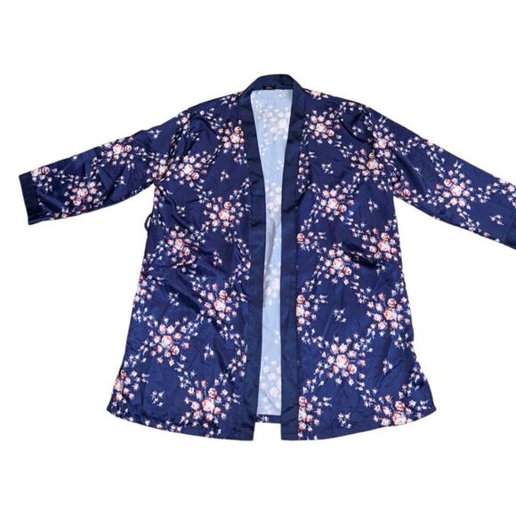 Morgan Lane x Fab Fit Fun Allie Robe - Navy Floral- Size Large/ X Large - Picture 4 of 9